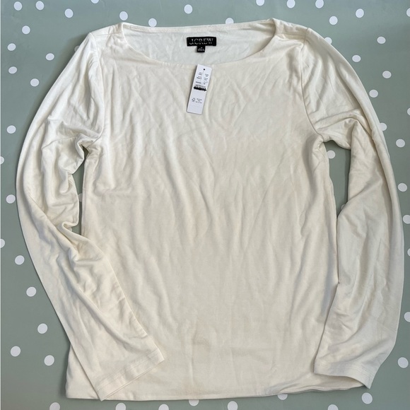 J. Crew FormKnit long sleeve shirt BM314 Ivory M soft - Picture 1 of 5